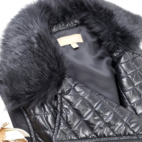 Talbots Black Removable Faux Fur Puffer Vest Sp - Picture 4 of 15